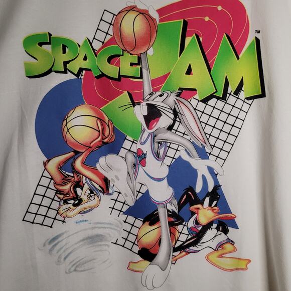 Space Jam 1996 Movie T-Shirt 2XL Bugs Bunny Daffy Taz - Picture 3 of 12